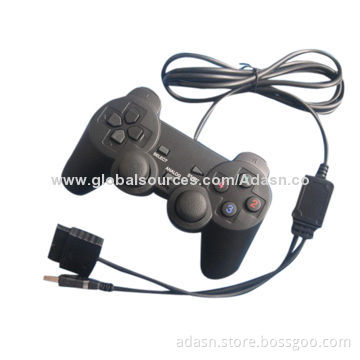2-in-1 PC/PS2 wired gaming joystick with double vibration, various colors, factory cheap price
